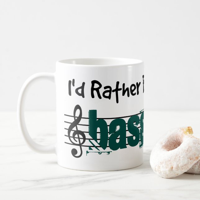 I'd Rather Be Playing My Bass Guitar Coffee Mug (With Donut)