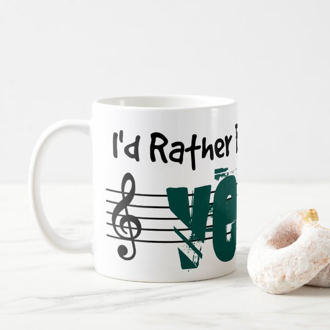 I'd Rather Be Playing My Veena Coffee Mug (With Donut)