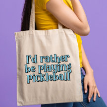 I'd rather be playing pickleball Blue Retro Text