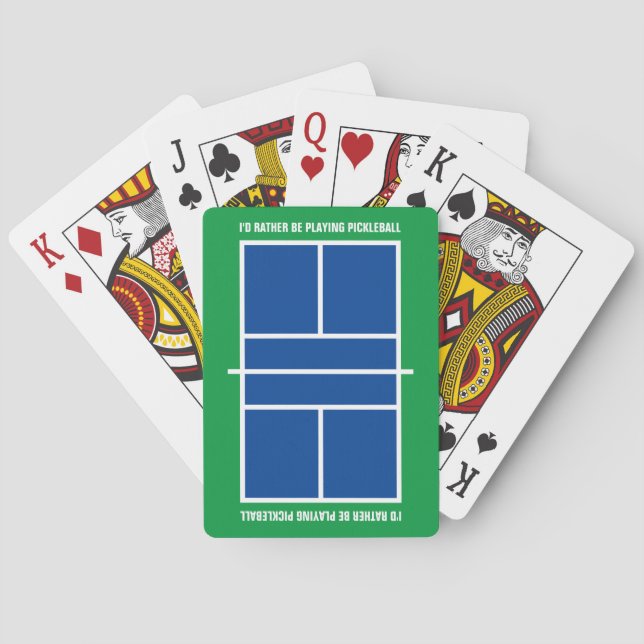 I'd rather be playing pickleball funny custom poker cards (Back)