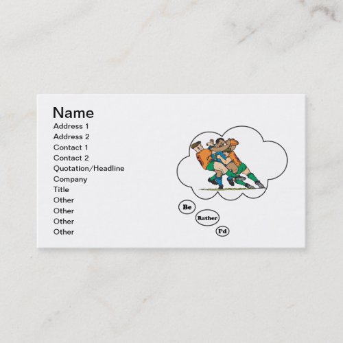 I'd rather be playing Rugby 2 Business Card Template