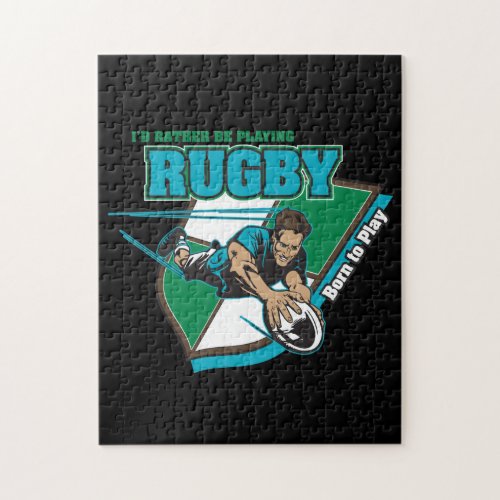 Id Rather Be Playing Rugby Jigsaw Puzzle