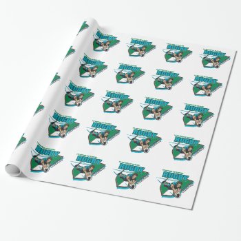 I'd Rather Be Playing Rugby Wrapping Paper by MegaSportsFan at Zazzle