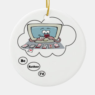 I'd rather be playing Solitaire Ceramic Ornament