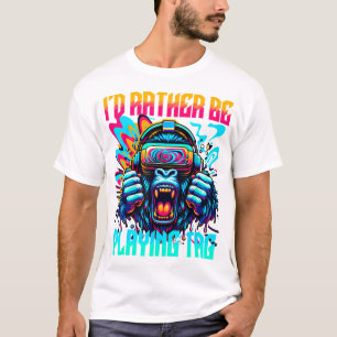 ID Rather Be Playing Tag Gorilla T-Shirt