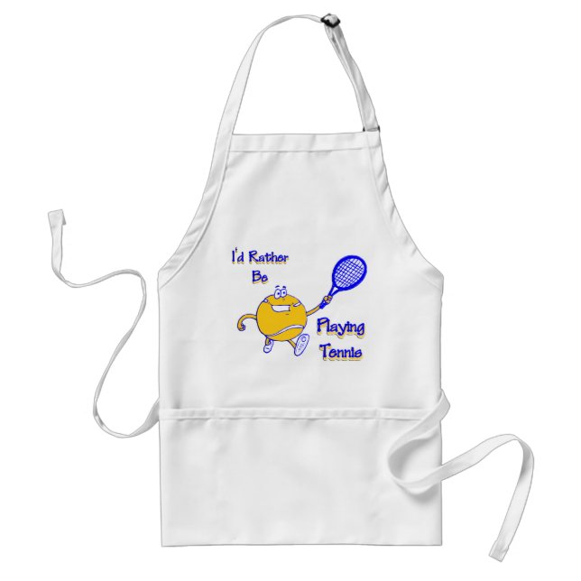 I'd Rather Be Playing Tennis Adult Apron (Front)