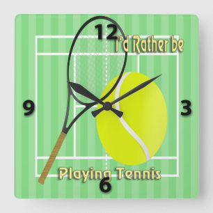 I'd Rather Be Playing Tennis Wall Clock