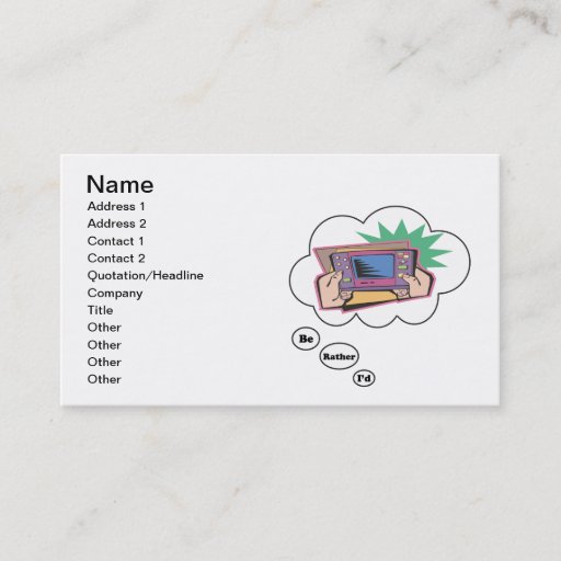 Customizable I'd rather be playing Video Games 6 Business Cards