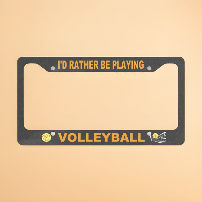 I'd Rather Be Playing Volleyball License Plate Frame (🏐 Show Your Love: Volleyball License Plate Frame! 🚗)