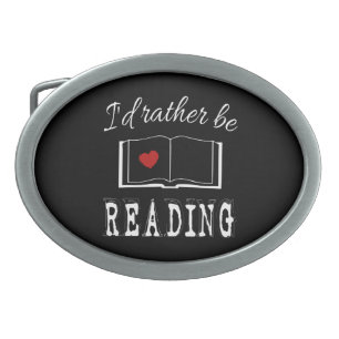 I'd rather be reading belt buckle