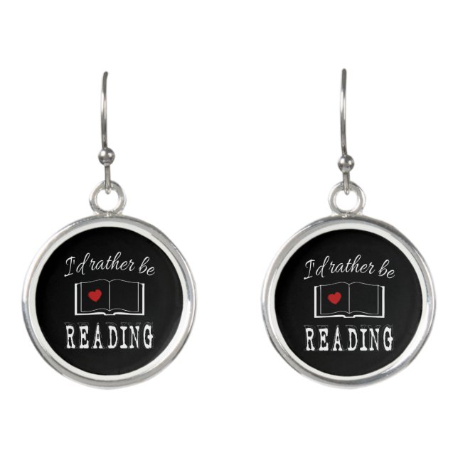 I'd rather be reading earrings (Front)
