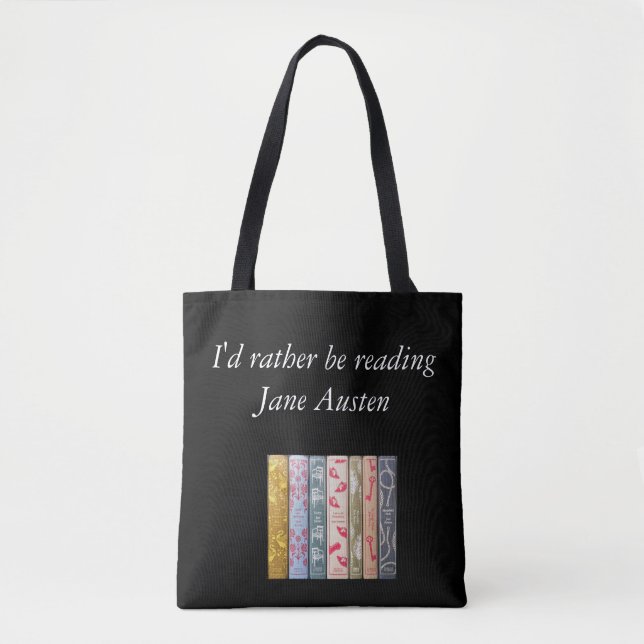 I'd rather be reading Jane Austen' tote bag (Front)
