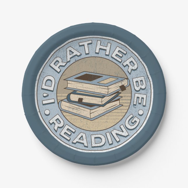 I'd rather be reading paper plates (Front)