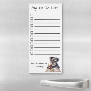 I'd Rather Be Reading To Do List with Dog Magnetic Notepad