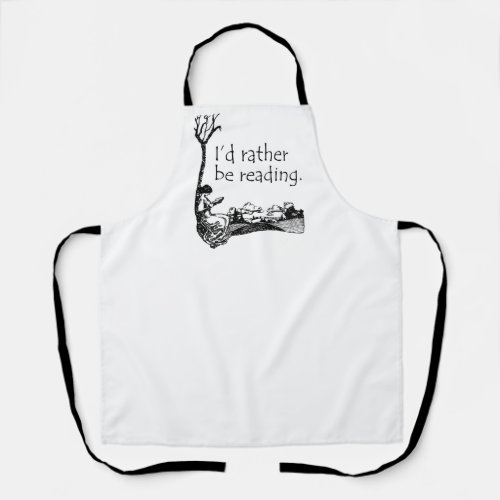 Id Rather Be Reading with Vintage Illustration Apron
