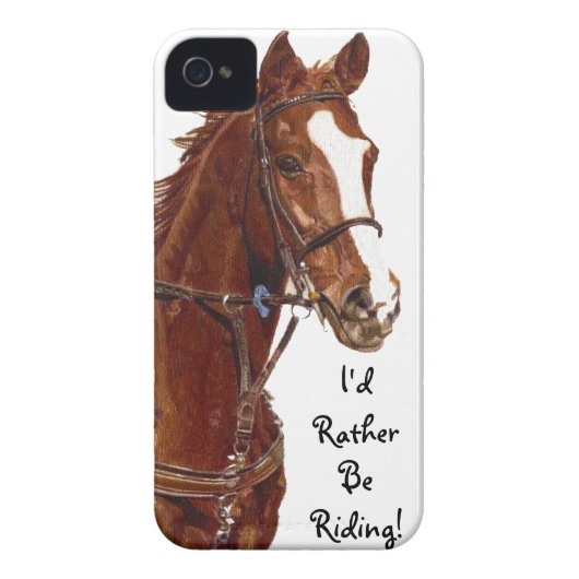 I'd Rather Be Riding! Horse iPhone 4 Case-Mate Cas Case (Back)
