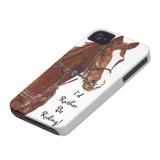 I'd Rather Be Riding! Horse iPhone 4 Case-Mate Cas Case (Bottom)