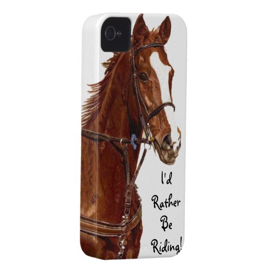 I'd Rather Be Riding! Horse iPhone 4 Case-Mate Cas Case (Back/Right)