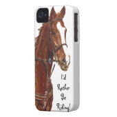 I'd Rather Be Riding! Horse iPhone 4 Case-Mate Cas Case (Back Left)