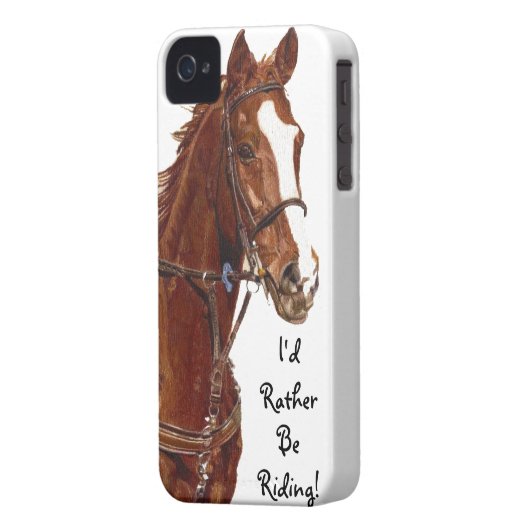 I'd Rather Be Riding! Horse iPhone 4 Case-Mate Cas Case (Back Left)