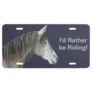 I'd Rather Be Riding Horse License Plate
