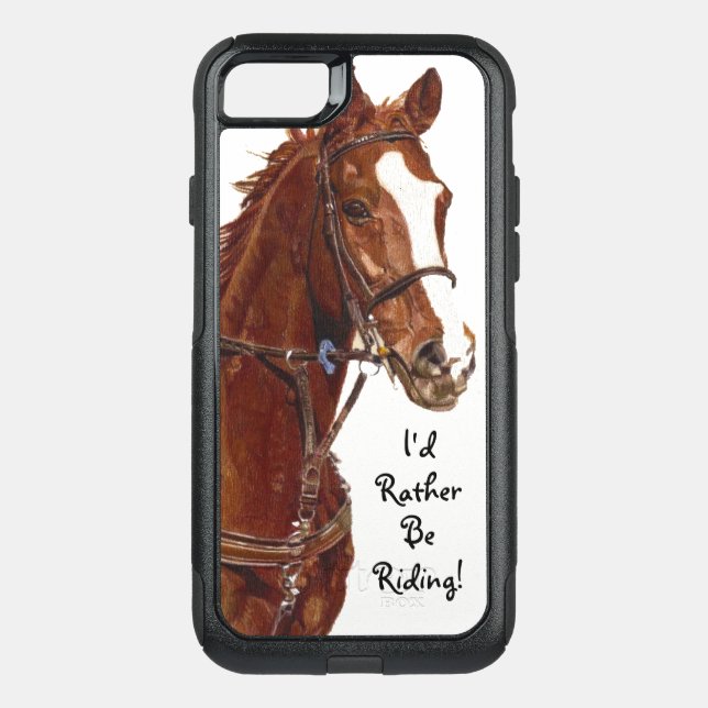 I'd Rather Be Riding! Horse Otterbox iPhone Case (Back)