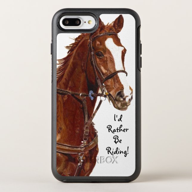 I'd Rather Be Riding! Horse Otterbox iPhone Case (Back)