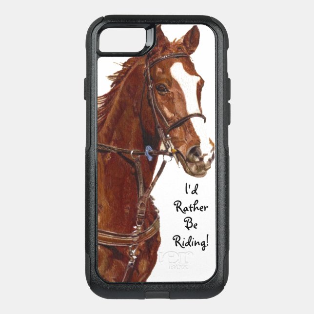 I'd Rather Be Riding! Horse Otterbox iPhone Case (Back)