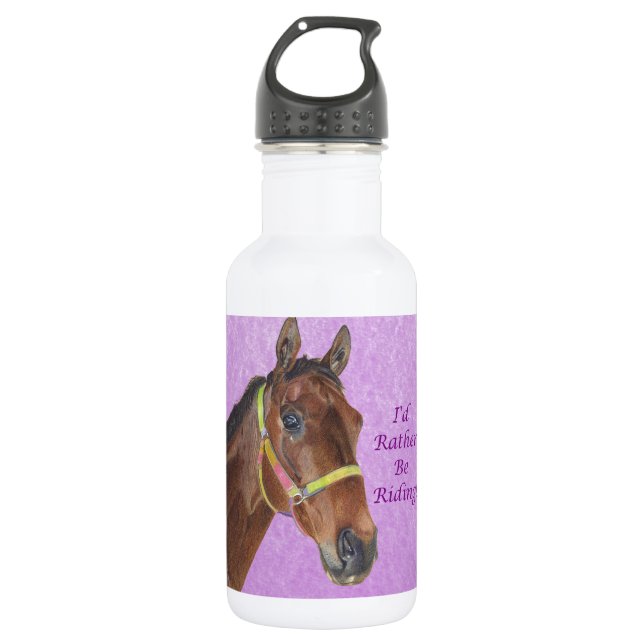 I'd Rather Be Riding! Horse Water Bottle (Front)