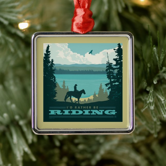 I'd Rather Be Riding Metal Ornament (Tree)