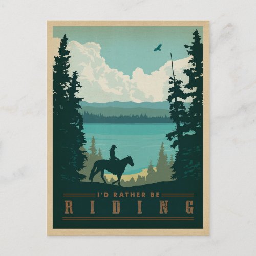 Id Rather be Riding Postcard