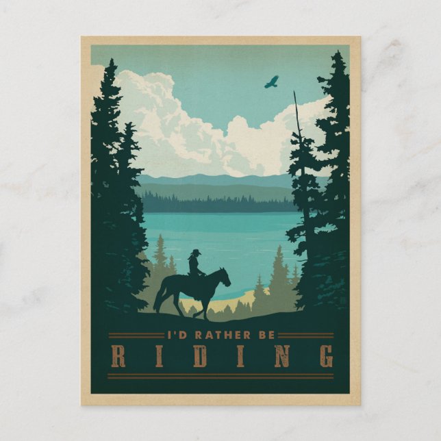 I'd Rather be Riding Postcard (Front)