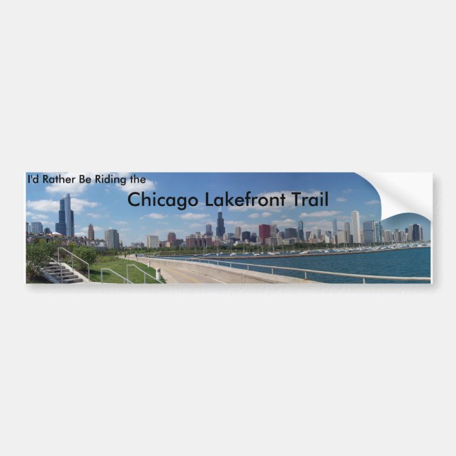 I'd Rather Be Riding the Chicago Lakefront Trail Bumper Sticker (Front)
