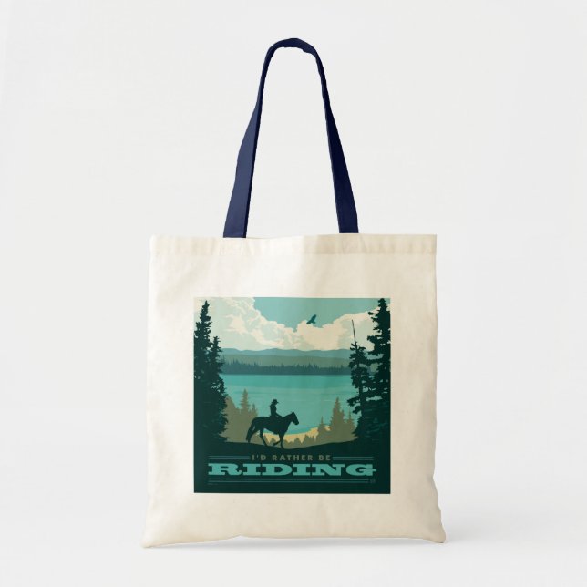 I'd Rather Be Riding Tote Bag (Front)