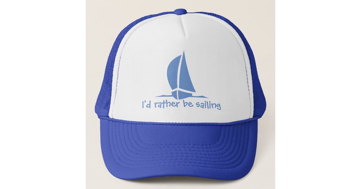  Baseball Cap I'd Rather Be Sailing Captain Embroidery