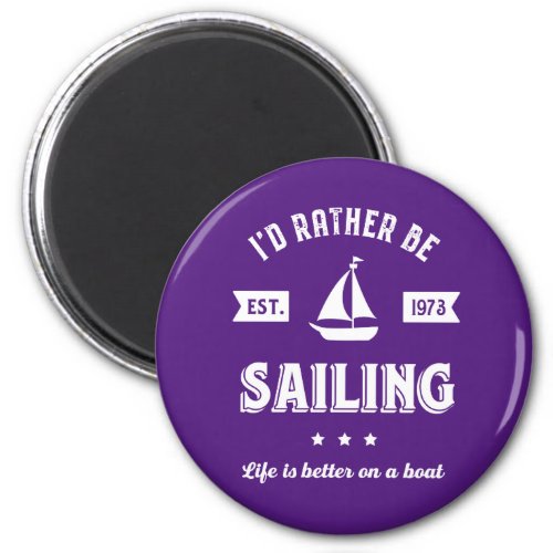Id Rather Be Sailing Vintage Retro Sailor Magnet