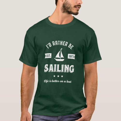 Id Rather Be Sailing Vintage Retro Sailor T_Shirt