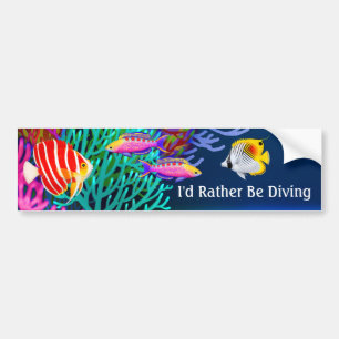 Id Rather Be Scuba Diving Bumper Sticker
