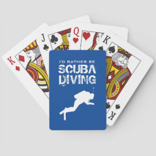 I'd rather be scuba diving funny custom color poker cards