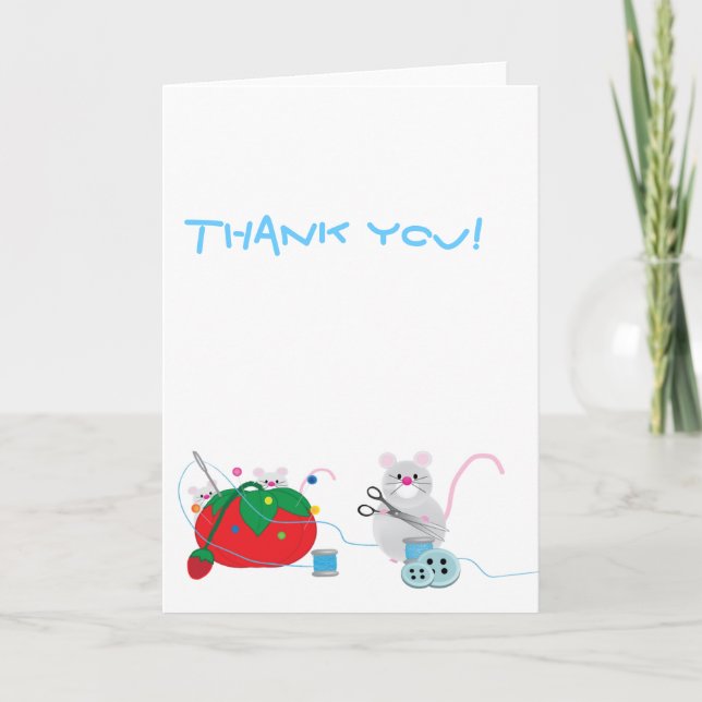 I'd rather be sewing! letterpress thank you card (Front)