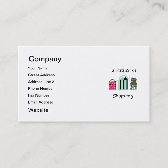 I'd rather be shopping business card (Front)