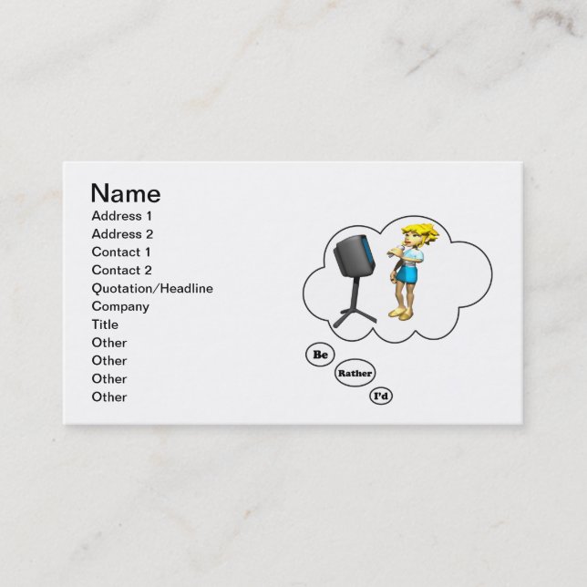 i'd rather be Singing Karaoke 2 Business Card (Front)
