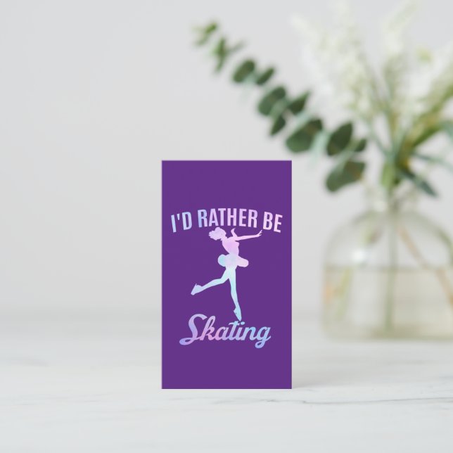 I'd Rather Be Skating  Business Card (Standing Front)