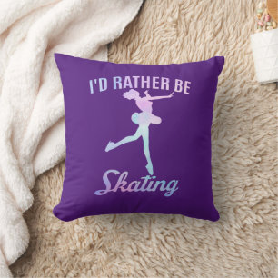 I'd Rather Be Skating Throw Pillow
