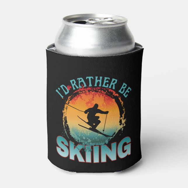 i'd rather be skiing  can cooler (Can Front)