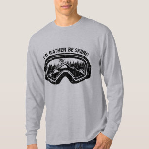 I'd Rather Be Skiing Funny Retro Vintage Ski Skier T-Shirt