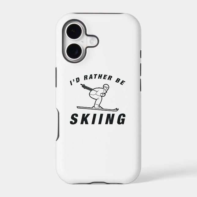 I'd Rather Be Skiing Iphone Case (Back)