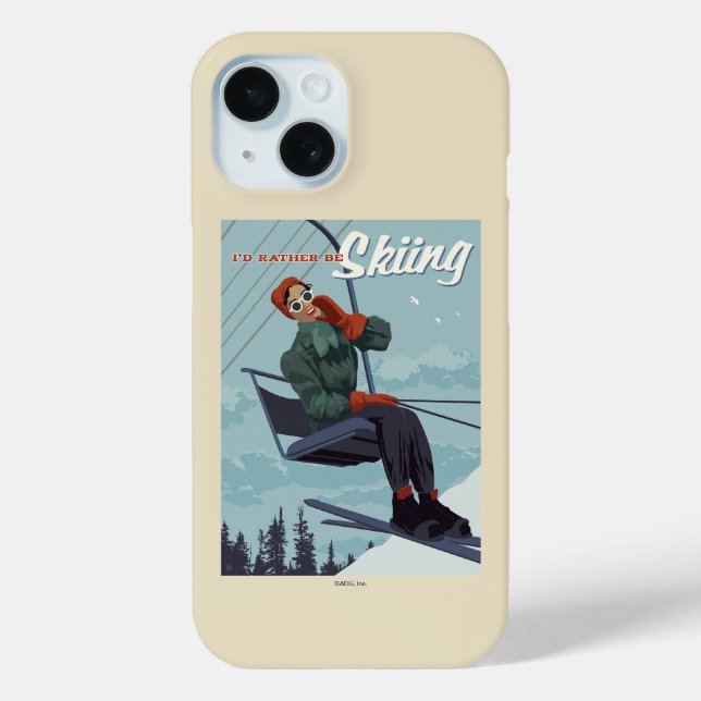 I'd Rather Be Skiing Print Case-Mate iPhone Case (Back)