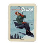 I&#39;d Rather Be Skiing Print Magnet