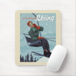 I&#39;d Rather Be Skiing Print Mouse Pad